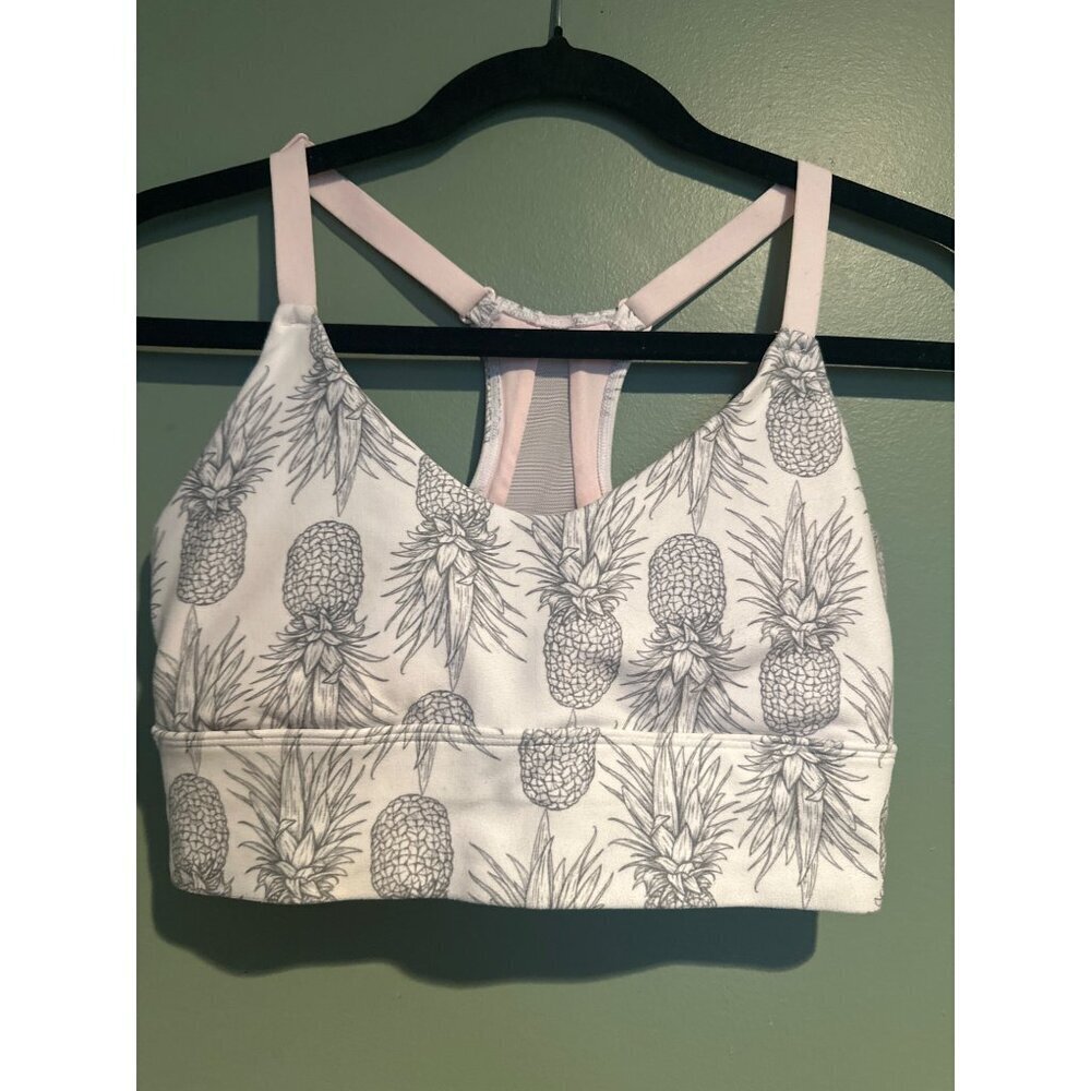 Wildfox Sweet Pineapple Print Sports Bra Women’s Size S Athleisure Active Y2K